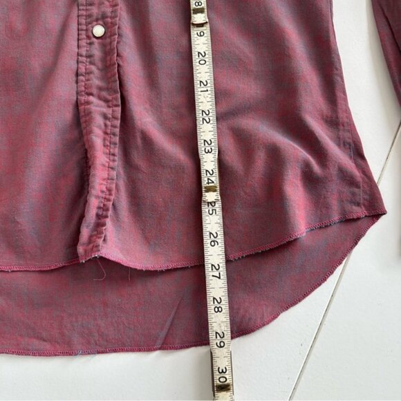 Vintage Kmart Western Shirt small Red Blue pearl snap - Picture 13 of 15